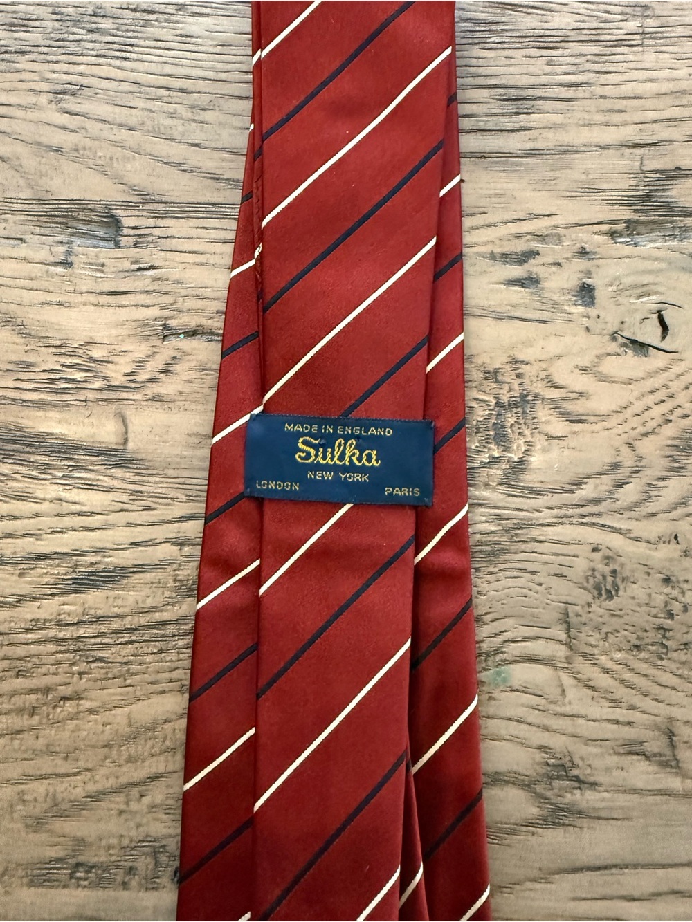 Silka Men's Burgundy Striped Tie